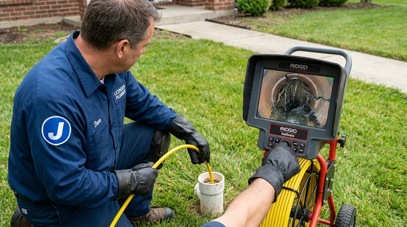 Sewer camera inspection being performed by Johns Plumbing LLC in Napoleonville