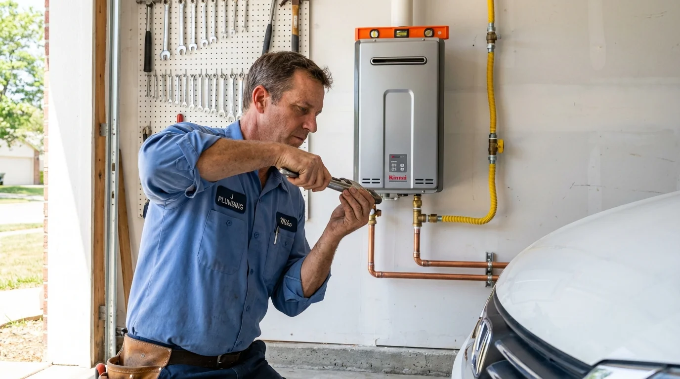 Tankless water heater installation by a Johns Plumbing LLC plumber in Napoleonville
